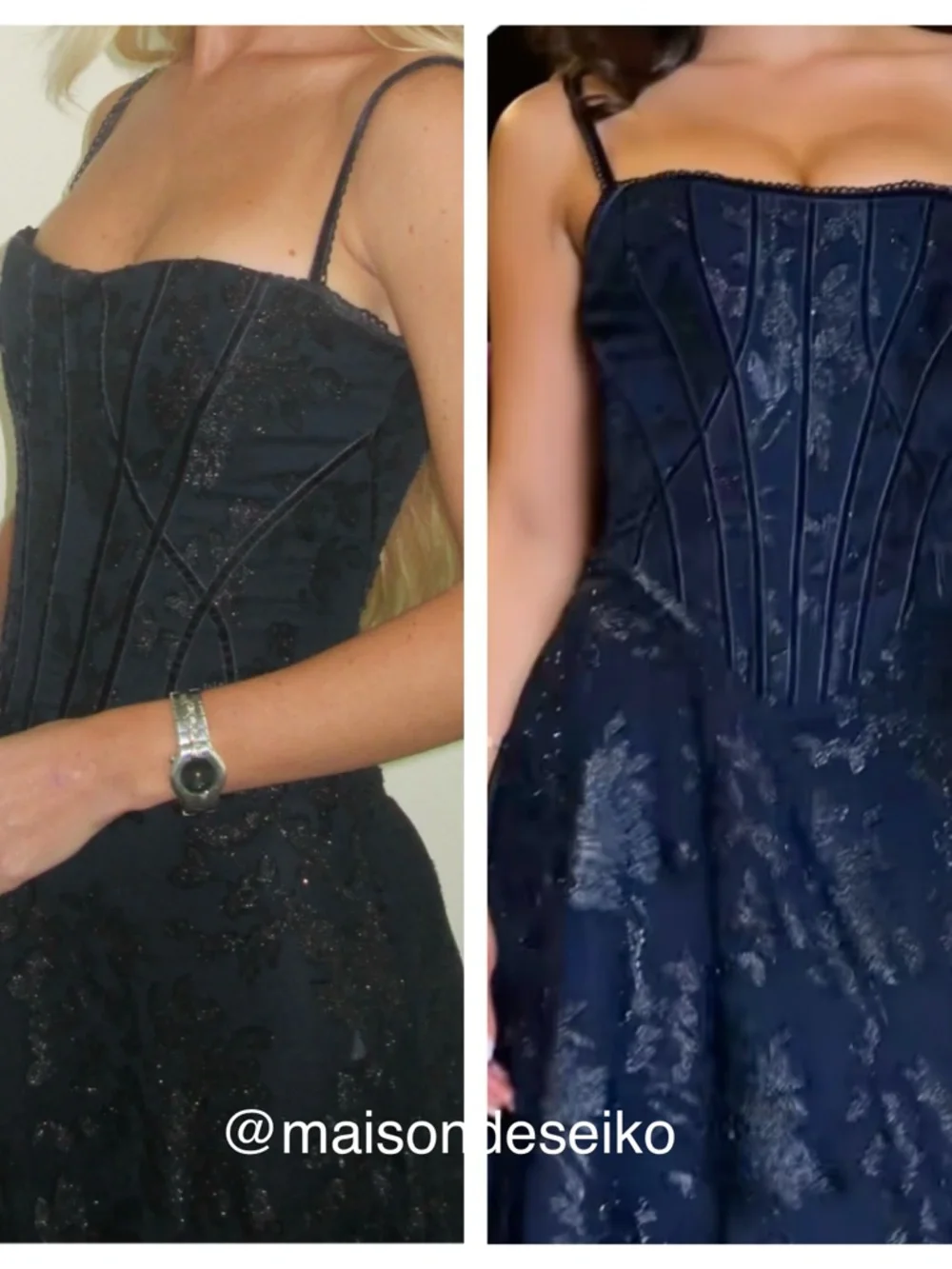 House of CB Maxi Dress Navy Blue Floral Esme Fil Coupe Corset Gown size XS - Picture 3 of 12